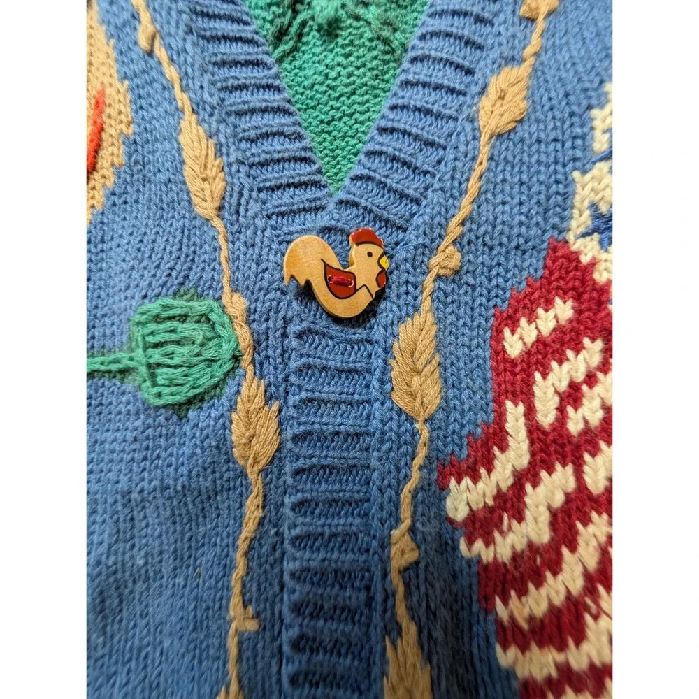 Eagle Eyes Collectibles Embroidered Rooster‎ Chicken Button Up Vest Women M 90s - Picture 4 of 6